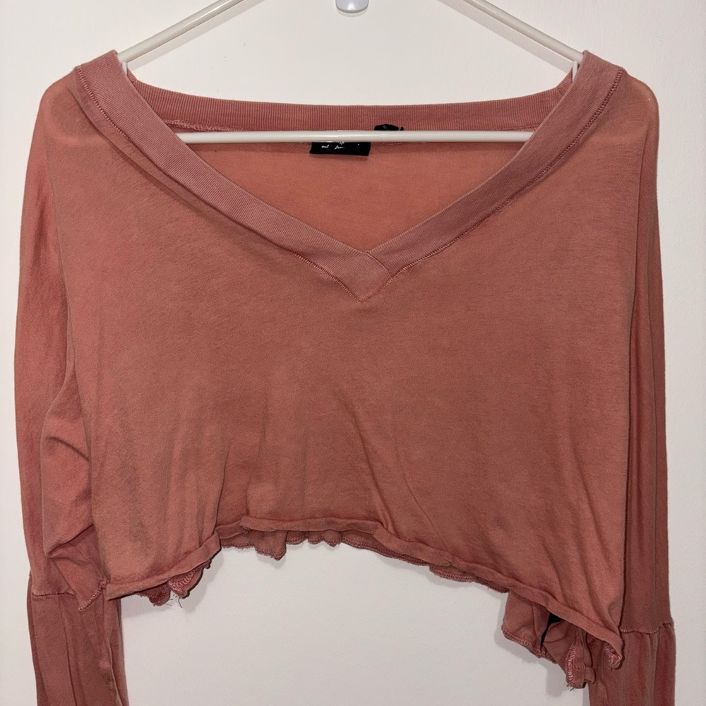 Urban Outfitters V-Neck Pink Cropped Top